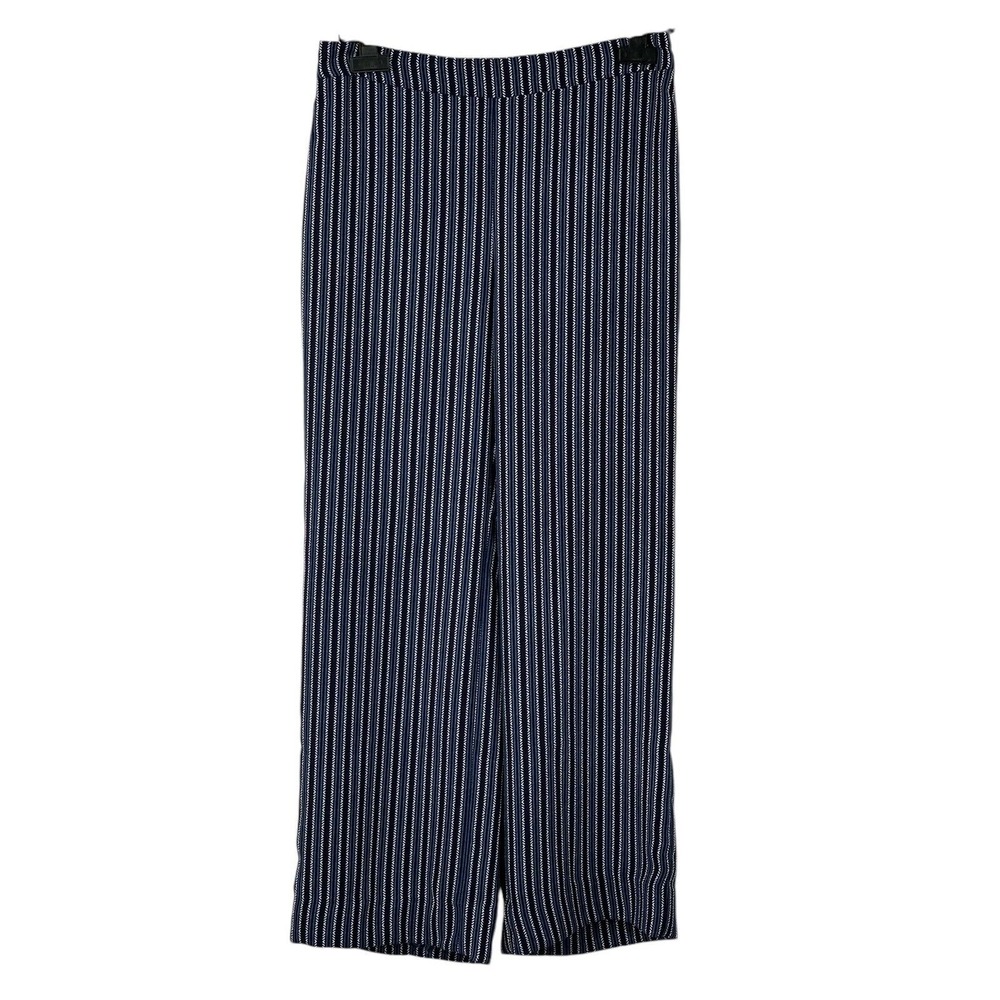 Chico's Wide Leg Pull On Pants‎ High Waist Blue/White Striped Size 00R (2R/XS)